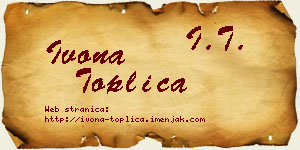 Ivona Toplica vizit kartica